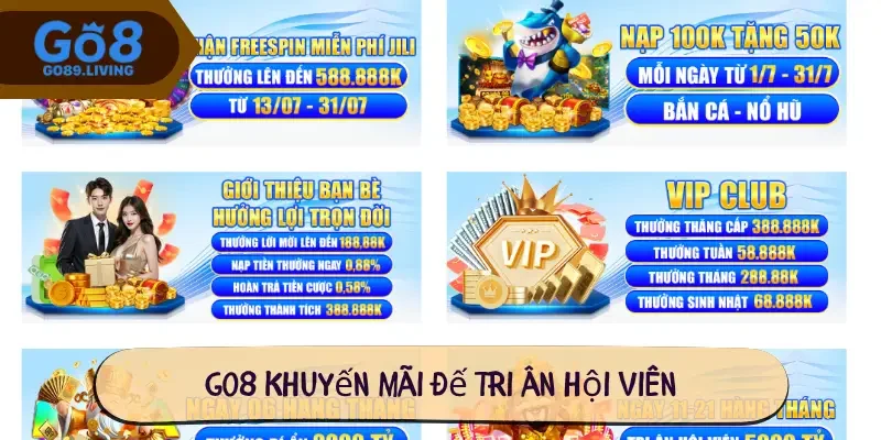 Go8 khuyến mãi đế tri ân hội viên