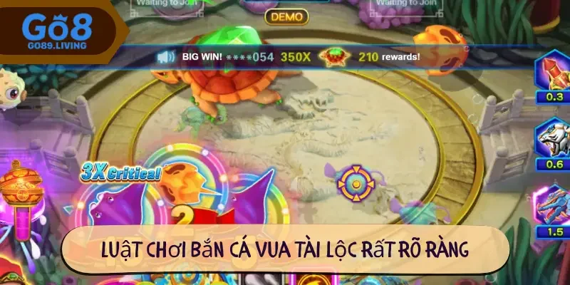 Luật chơi Bắn cá Vua tài lộc rất rõ ràng