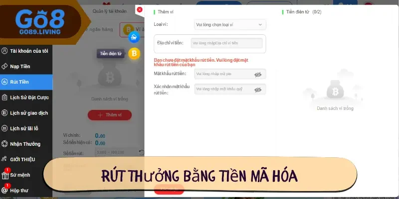 Rút thưởng bằng tiền mã hóa